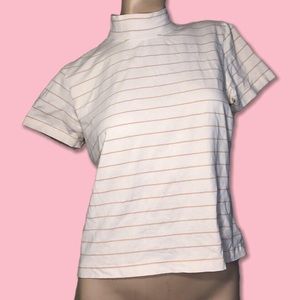 Vintage 90s Liz Claiborne striped mock neck blouse